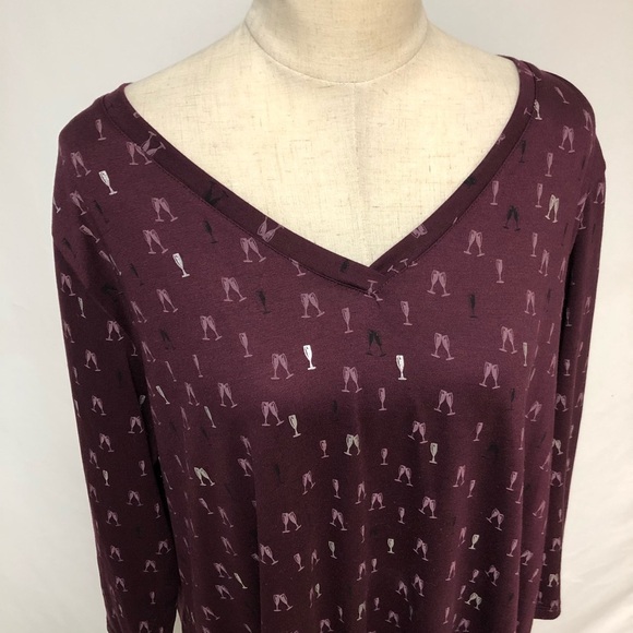 ➕ Lane Bryant Champagne Glass Tunic Top Sz 18 20 - Picture 2 of 7